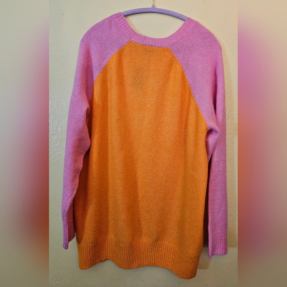 Torrid Vegan Cashmere Pink/Orange Color-Block Pullover Sweater Size 2X NWT - Picture 8 of 16